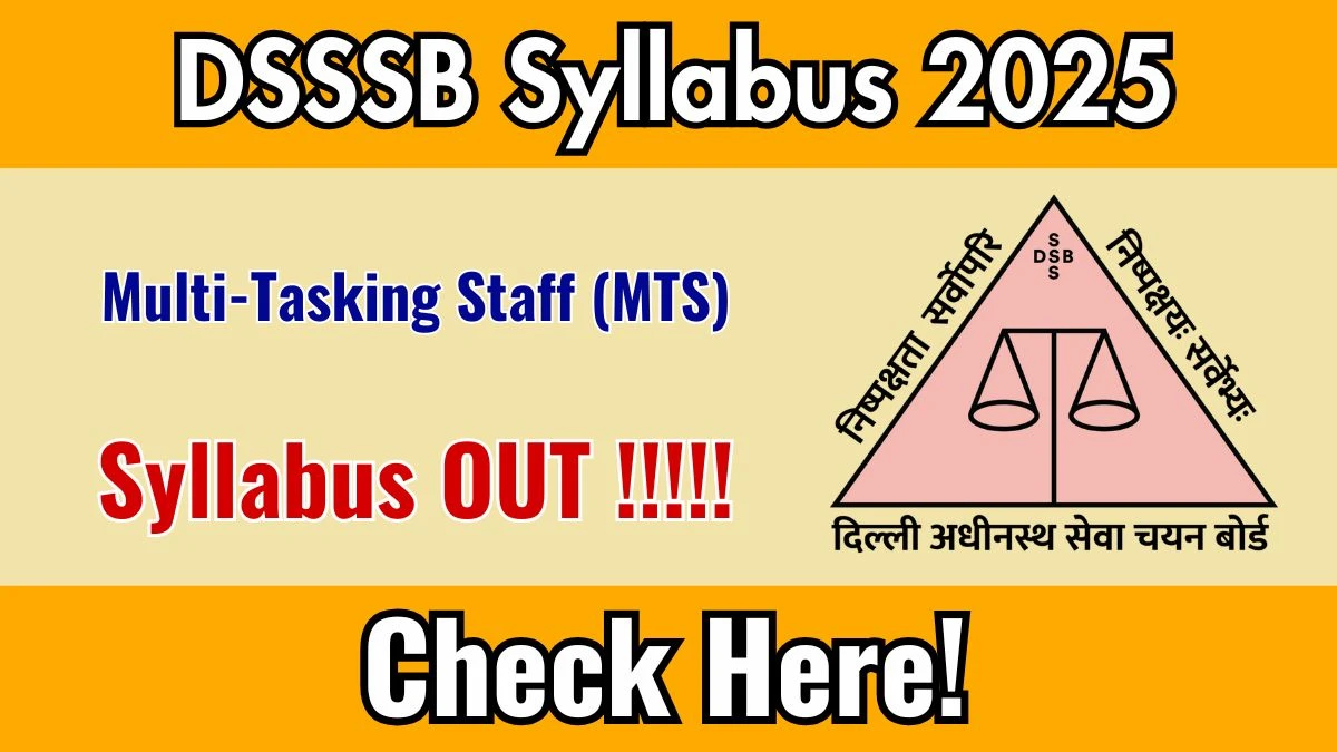 DSSSB MTS Syllabus and Exam Pattern 2026