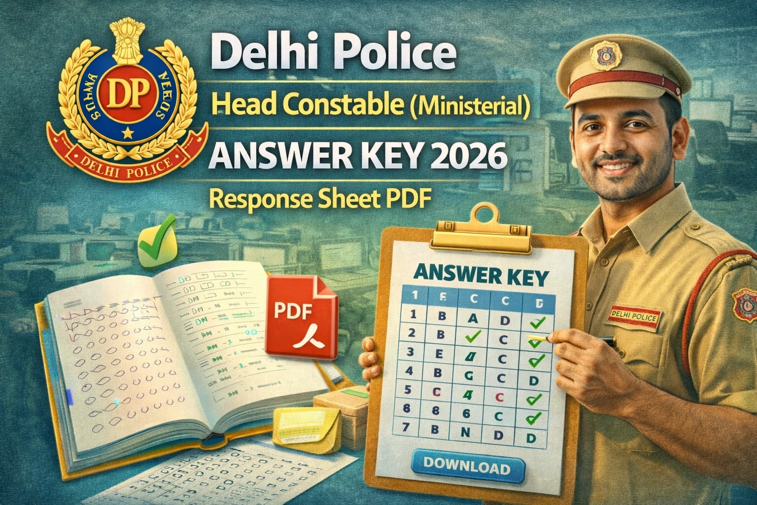Delhi Police Head Constable (Ministerial) Answer Key 2026 OUT